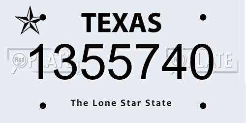 1355740 Texas License Plate
