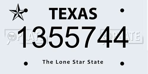 1355744 Texas License Plate