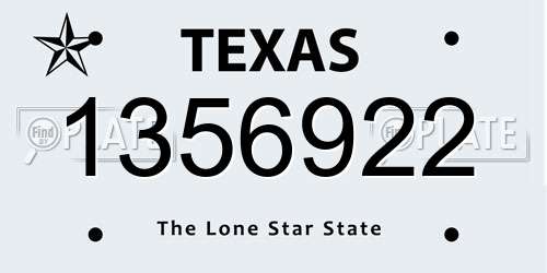 1356922 Texas License Plate