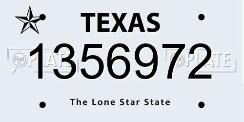 1356972 Texas License Plate