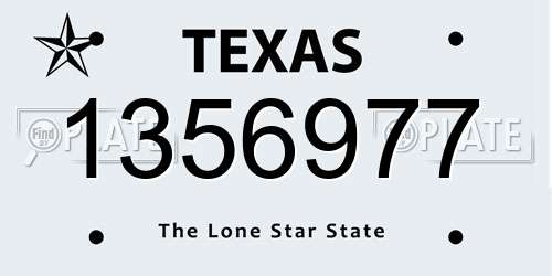 1356977 Texas License Plate