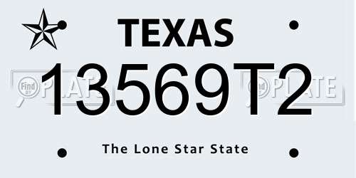 13569T2 Texas License Plate