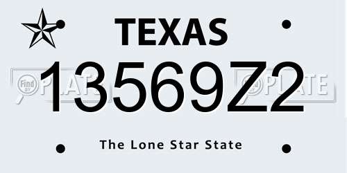 13569Z2 Texas License Plate