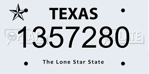 1357280 Texas License Plate