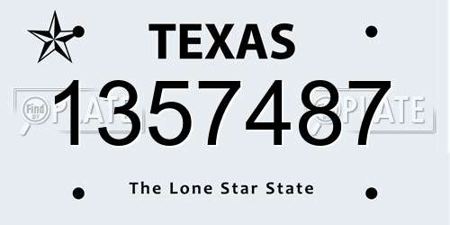 1357487 Texas License Plate
