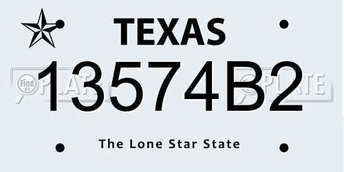 13574B2 Texas License Plate