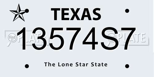 13574S7 Texas License Plate
