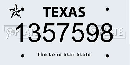 1357598 Texas License Plate