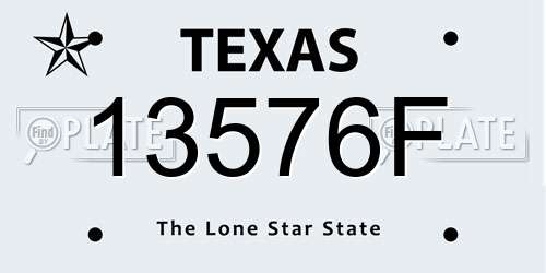 13576F Texas License Plate