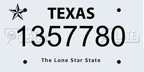 1357780 Texas License Plate