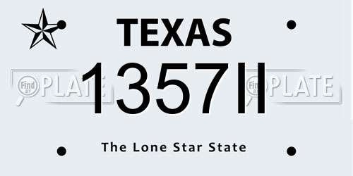 1357II Texas License Plate