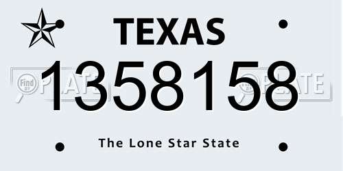 1358158 Texas License Plate