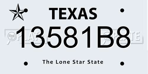 13581B8 Texas License Plate