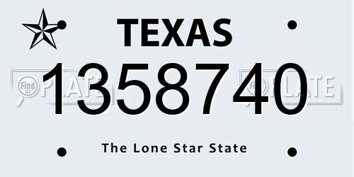 1358740 Texas License Plate