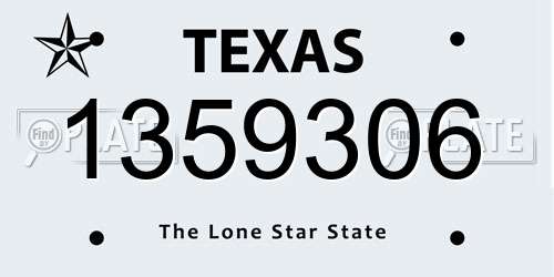 1359306 Texas License Plate