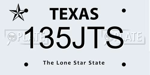135JTS Texas License Plate