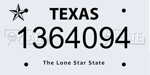 1364094 Texas License Plate