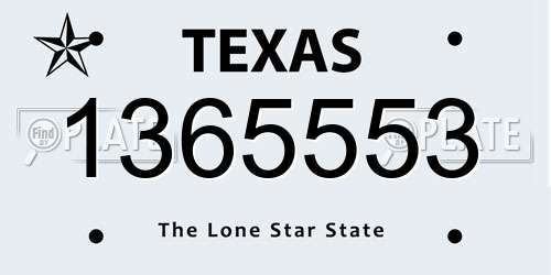 1365553 Texas License Plate