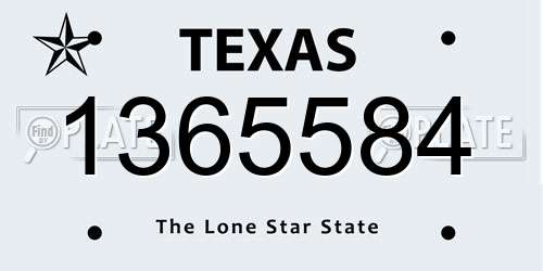 1365584 Texas License Plate