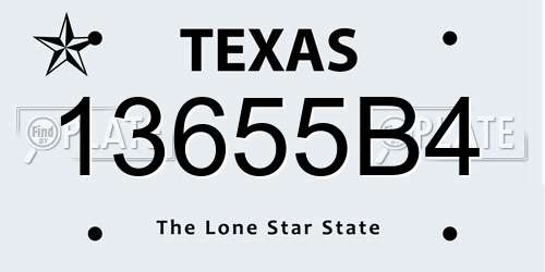 13655B4 Texas License Plate