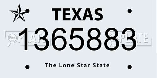 1365883 Texas License Plate
