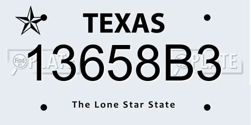 13658B3 Texas License Plate