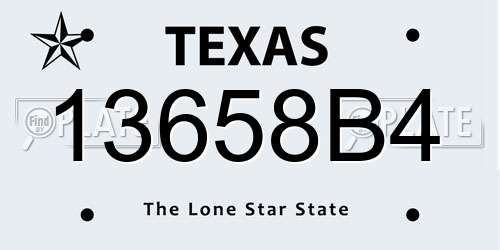 13658B4 Texas License Plate