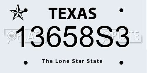 13658S3 Texas License Plate