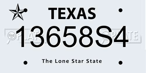 13658S4 Texas License Plate
