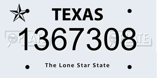 1367308 Texas License Plate