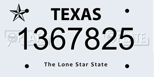 1367825 Texas License Plate