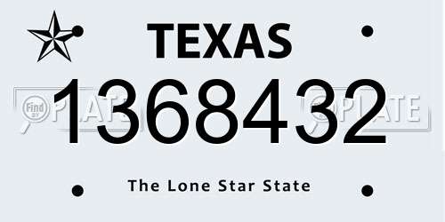 1368432 Texas License Plate