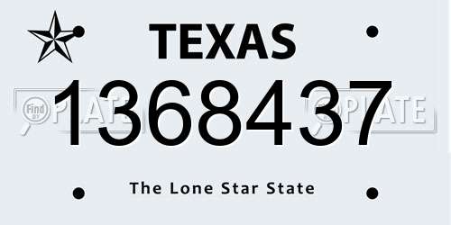 1368437 Texas License Plate