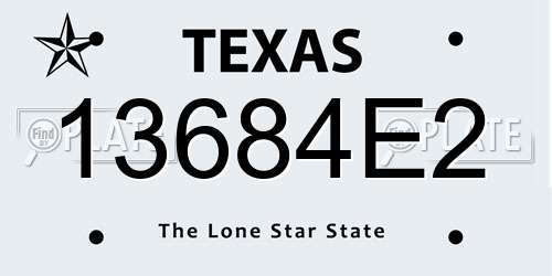13684E2 Texas License Plate