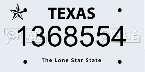 1368554 Texas License Plate