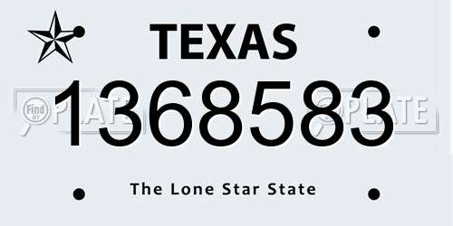 1368583 Texas License Plate