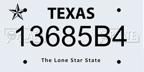 13685B4 Texas License Plate