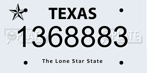 1368883 Texas License Plate