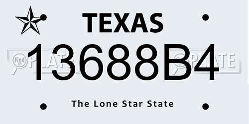 13688B4 Texas License Plate