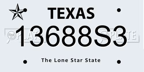 13688S3 Texas License Plate