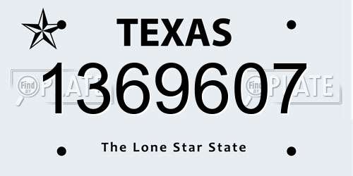 1369607 Texas License Plate