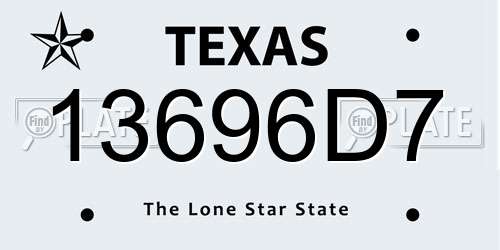 13696D7 Texas License Plate