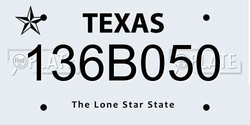 136B050 Texas License Plate