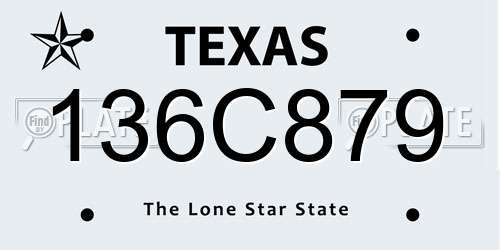 136C879 Texas License Plate