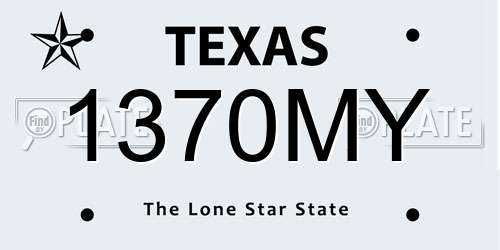 1370MY Texas License Plate
