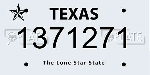 1371271 Texas License Plate