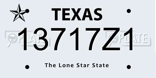 13717Z1 Texas License Plate