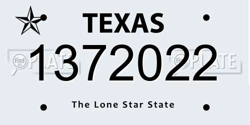 1372022 Texas License Plate