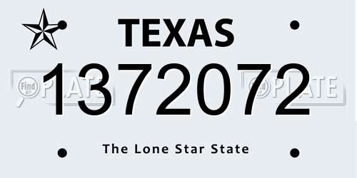 1372072 Texas License Plate