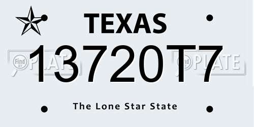 13720T7 Texas License Plate